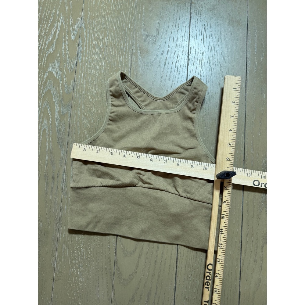 Free People FP Movement Sports Bra Womens XS/S Tan Racerback Cutout Activewear - Picture 2 of 7